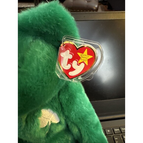 Vintage 1998 14" TY Beanie Baby Buddy ERIN The Green Irish Bear Shamrock St. Pat - Picture 4 of 9